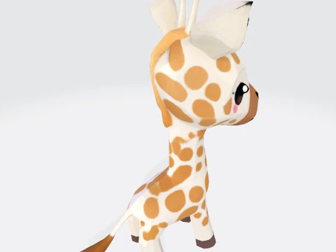 Stylized Cartoon Giraffe Premium for Animation Printing Rigging 3D Print Model