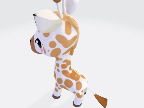 Stylized Cartoon Giraffe Premium for Animation Printing Rigging 3D Print Model