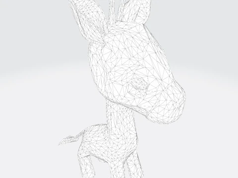 Stylized Cartoon Giraffe Premium for Animation Printing Rigging 3D Print Model