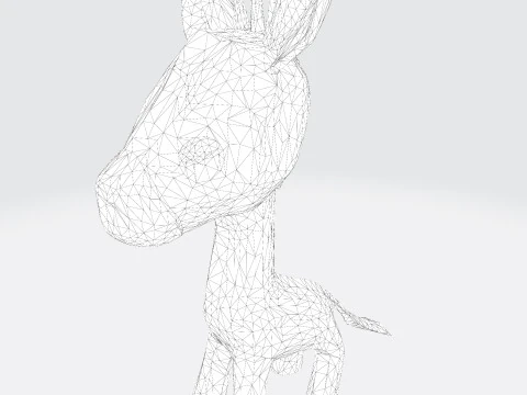 Stylized Cartoon Giraffe Premium for Animation Printing Rigging 3D Print Model