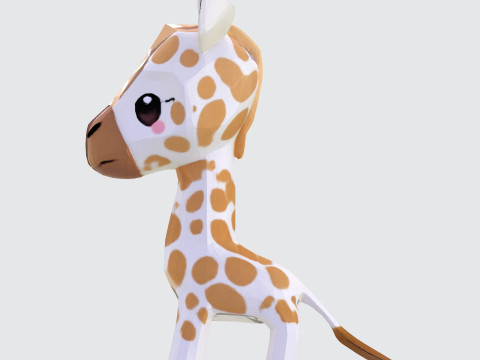 Stylized Cartoon Giraffe Premium for Animation Printing Rigging 3D printmodel