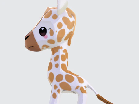 Stylized Cartoon Giraffe Premium for Animation Printing Rigging 3D Print Model