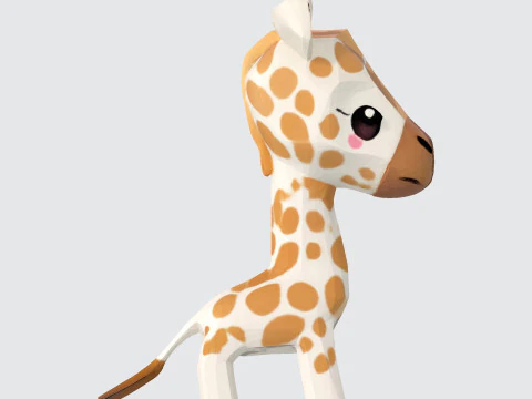 Stylized Cartoon Giraffe Premium for Animation Printing Rigging 3D Print Model