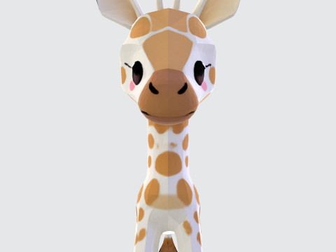 Stylized Cartoon Giraffe Premium for Animation Printing Rigging 3D printmodel