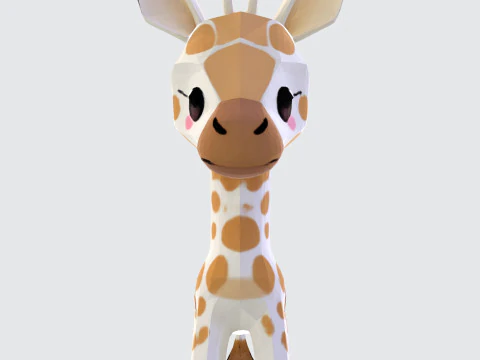 Stylized Cartoon Giraffe Premium for Animation Printing Rigging 3D Print Model