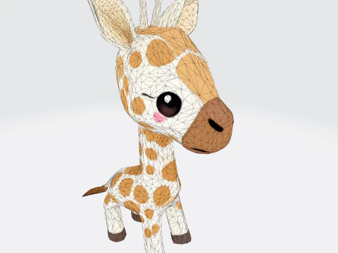 Stylized Cartoon Giraffe Premium for Animation Printing Rigging 3D Print Model