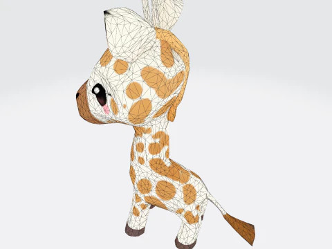 Stylized Cartoon Giraffe Premium for Animation Printing Rigging 3D Print Model