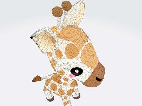 Stylized Cartoon Giraffe Premium for Animation Printing Rigging 3D printmodel