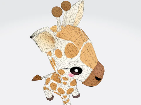 Stylized Cartoon Giraffe Premium for Animation Printing Rigging 3D Print Model