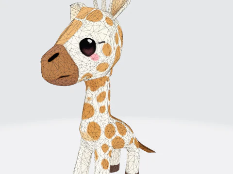 Stylized Cartoon Giraffe Premium for Animation Printing Rigging 3D Print Model
