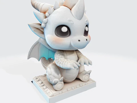 Cute Baby Dragon Figurine High-Poly for Printing Animation Collectibles 3D Print Model