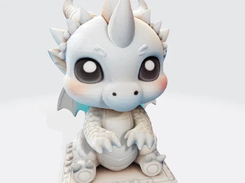 Cute Baby Dragon Figurine High-Poly for Printing Animation Collectibles 3D Print Model