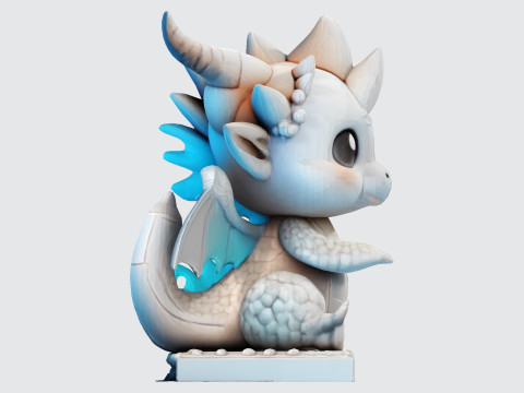Cute Baby Dragon Figurine High-Poly for Printing Animation Collectibles 3Dプリントモデル