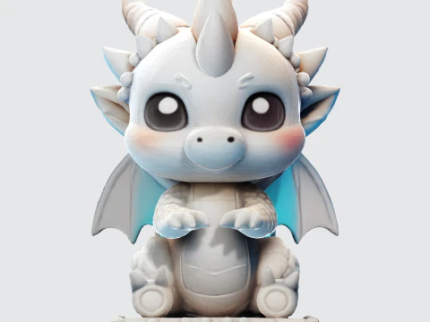Cute Baby Dragon Figurine High-Poly for Printing Animation Collectibles 3D Print Model