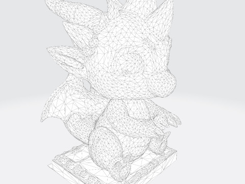 Cute Baby Dragon Figurine High-Poly for Printing Animation Collectibles 3Dプリントモデル