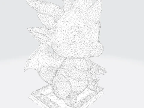 Cute Baby Dragon Figurine High-Poly for Printing Animation Collectibles 3D Print Model