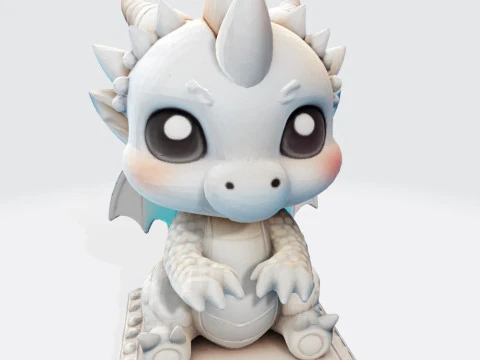 Cute Baby Dragon Figurine High-Poly for Printing Animation Collectibles 3D Print Model