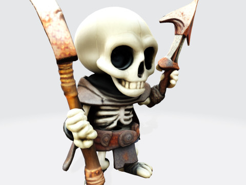 Cartoon Skeleton Warrior Stylized 3D Game Print Model 3D 3D Принт Модель