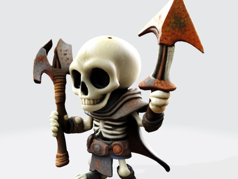 Cartoon Skeleton Warrior Stylized 3D Game Print Model 3D 3D Принт Модель