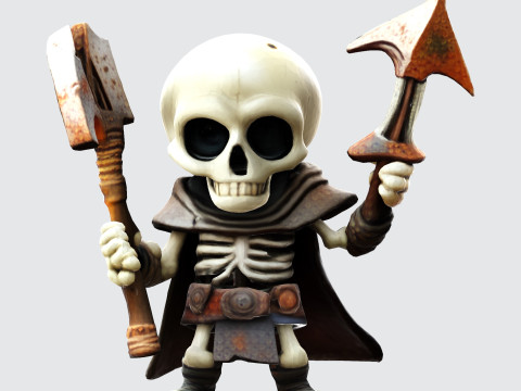 Cartoon Skeleton Warrior Stylized 3D Game Print Model 3D 3D Принт Модель