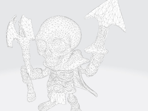 Cartoon Skeleton Warrior Stylized 3D Game Print Model 3D 3D Принт Модель