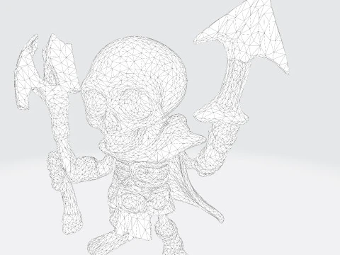 Cartoon Skeleton Warrior Stylized 3D Game Print Model 3D 3D Print Model