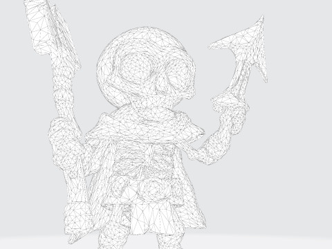 Cartoon Skeleton Warrior Stylized 3D Game Print Model 3D 3D Принт Модель