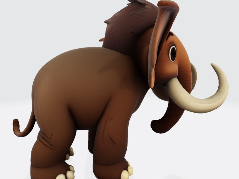 Mini Mammoth Cute Cartoon for Animation Print Rig-Ready STL 3D Model