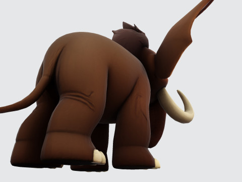 Mini Mammoth Cute Cartoon for Animation Print Rig-Ready STL 3D Model