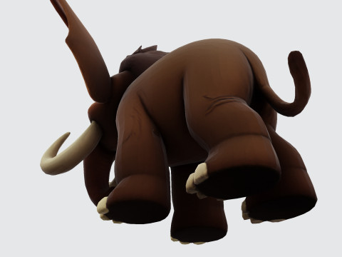 Mini Mammoth Cute Cartoon for Animation Print Rig-Ready STL 3D Model