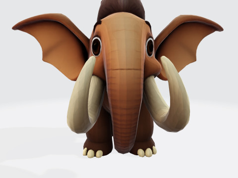 Mini Mammoth Cute Cartoon for Animation Print Rig-Ready STL 3D Model