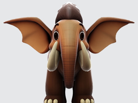 Mini Mammoth Cute Cartoon for Animation Print Rig-Ready STL 3D Model