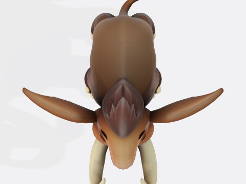Mini Mammoth Cute Cartoon for Animation Print Rig-Ready STL 3D Model