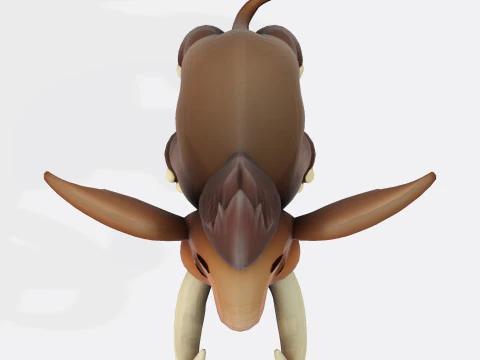 Mini Mammoth Cute Cartoon for Animation Print Rig-Ready STL 3D Model