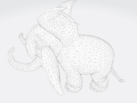 Mini Mammoth Cute Cartoon for Animation Print Rig-Ready STL 3D Model