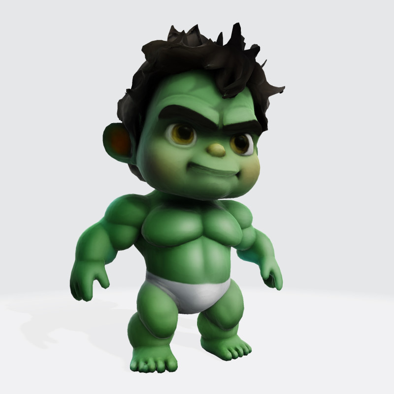 Baby Hulk Stylized for Animation 3D Printing FBX STL OBJ 3D Print Model .c4d .max .obj .3ds .fbx .stl .blend 