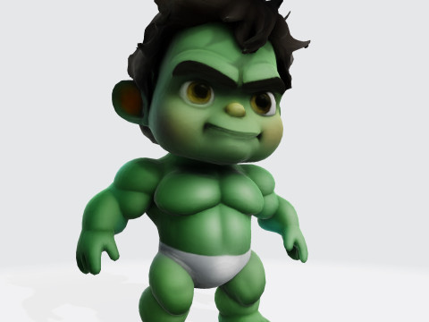 Baby Hulk Stylized for Animation 3D Printing FBX STL OBJ 3D Принт Модель