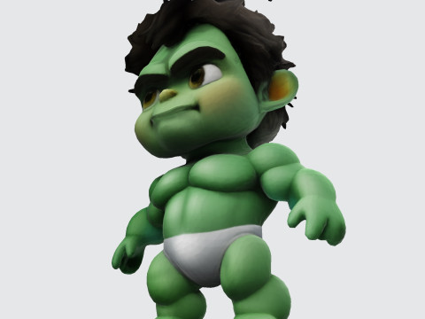 Baby Hulk Stylized for Animation 3D Printing FBX STL OBJ 3D Print Model