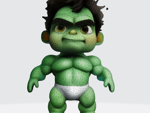 Baby Hulk Stylized for Animation 3D Printing FBX STL OBJ 3D Print Model