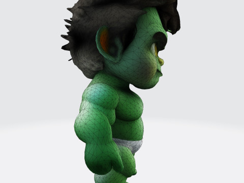 Baby Hulk Stylized for Animation 3D Printing FBX STL OBJ 3D Print Model