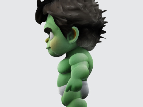 Baby Hulk Stylized for Animation 3D Printing FBX STL OBJ 3D Print Model