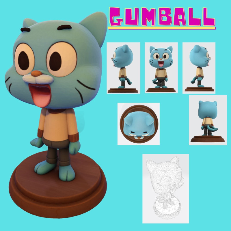 Gumball Watterson for 3D Printing 3D print model 3D Print Model .c4d .max .obj .3ds .fbx .stl .blend 