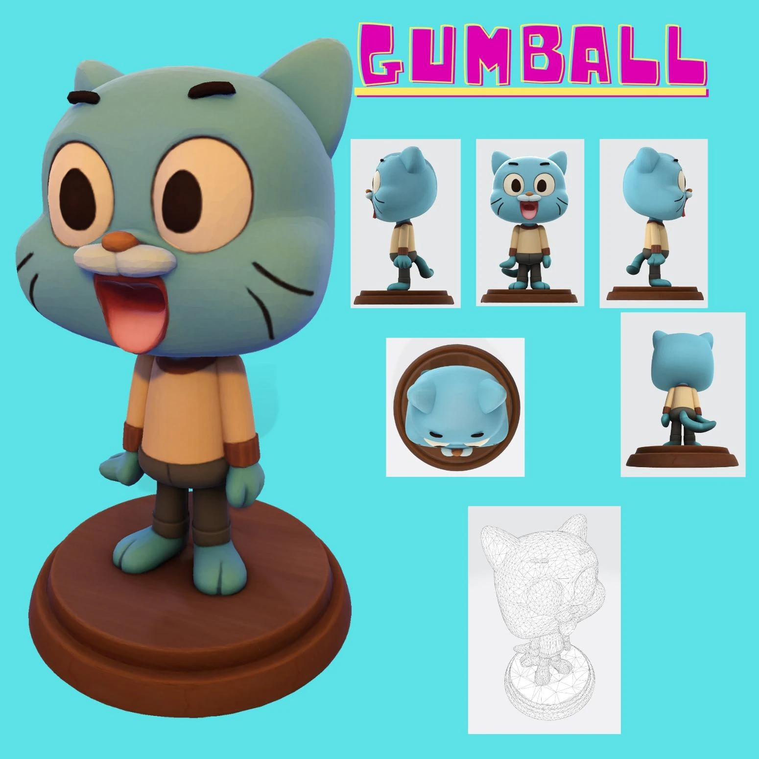 Gumball Watterson for 3D Printing 3D print model 3D Print Model .c4d .max .obj .3ds .fbx .stl .blend 