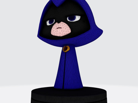 Raven Stylized Cloaked Figurine for 3D Printing 3Dプリントモデル