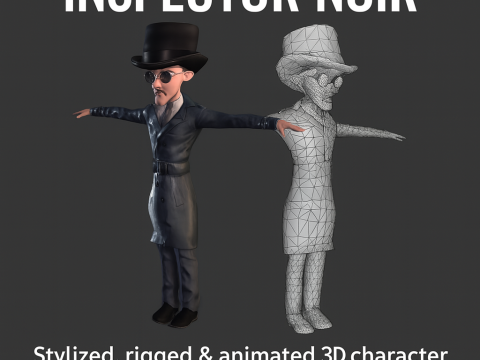 Inspector Noir Game ready Modello 3D