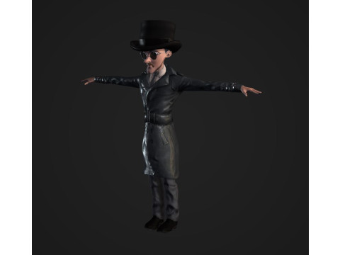 Inspector Noir Game ready Modelo 3D