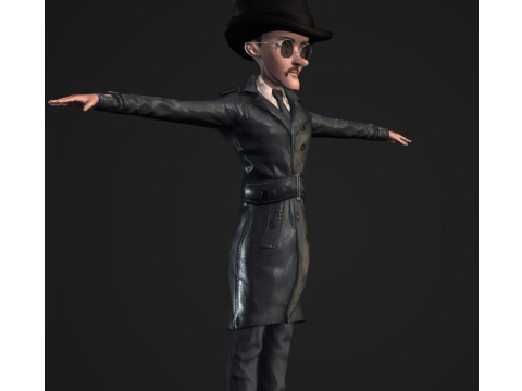 Inspector Noir Game ready Modelo 3D