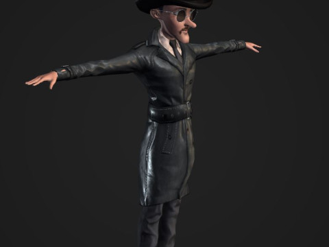 Inspector Noir Game ready Modelo 3D