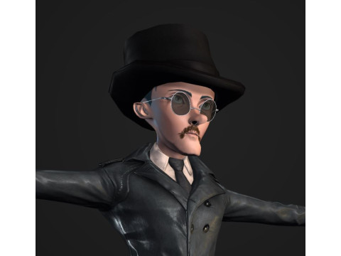 Inspector Noir Game ready Modelo 3D