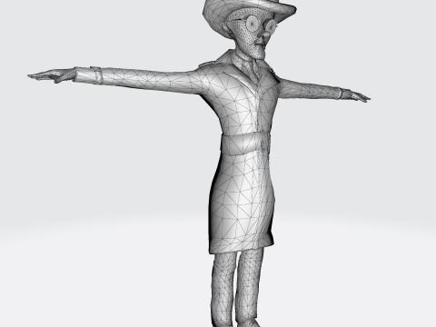 Inspector Noir Game ready Modelo 3D